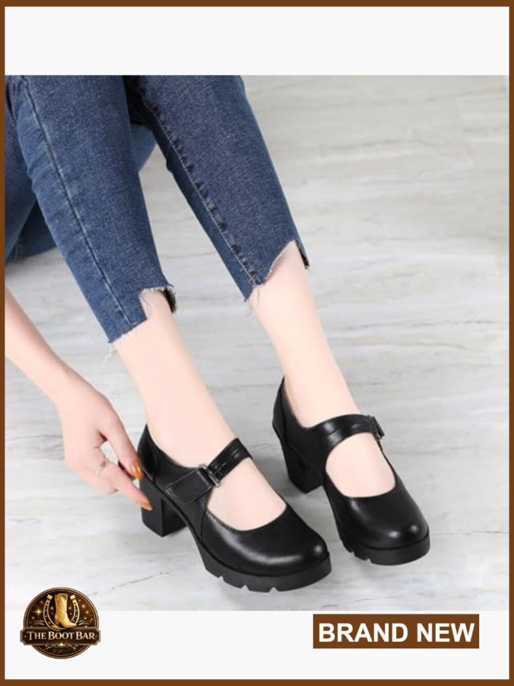Women's Classic Mid Heel Mary Jane Oxfords Platform Dress Pumps - Picture 3 of 7